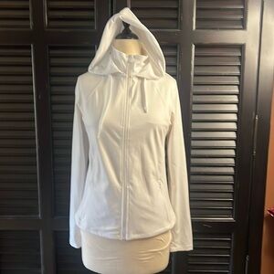 White Workout Hooded Jacket